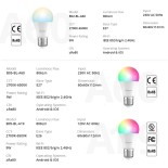 GloboStar® 80072 SONOFF B05-BL-A60 - LED BULB E27 A60 806lm 9W WiFi+Bluetooth RGBW (RED + Green + Blue + Cool White) Dimming Smart Bulb RGBW