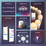 GloboStar® 80072 SONOFF B05-BL-A60 - LED BULB E27 A60 806lm 9W WiFi+Bluetooth RGBW (RED + Green + Blue + Cool White) Dimming Smart Bulb RGBW