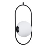 GLOBOSTAR® HAMBURG 00591 Μοντέρνο Κρεμαστό Φωτιστικό Οροφής με Ντουί 1 x E14 AC 220-240V IP20 - Μαύρο & Λευκό - Μ25 x Π20 x Υ50cm