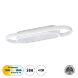 GLOBOSTAR® IGOR 61217 Μοντέρνο Φωτιστικό Οροφής LED 24W 2400lm 210° AC 220-240V IP20 Ρυθμιζόμενο Λευκό CCT με On/Off 2700K/4500K/6000K - Lumileds SMD Chip - Λευκό Ματ - Μ41 x Π13 x Υ4.5cm - 3 Χρόνια Εγγύηση