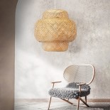 GLOBOSTAR® MALDIVES 01657 Boho Κρεμαστό Φωτιστικό Οροφής με Ντουί 1 x E27 AC 220-240V IP20 - Μπεζ - Μ50 x Π50 x Υ50m