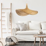 GLOBOSTAR® CUBA 01715 Boho Κρεμαστό Φωτιστικό Οροφής με Ντουί 1 x E27 AC 220-240V IP20 - Μπεζ - Μ33 x Π33 x Υ25cm