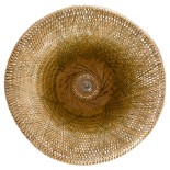 GloboStar® SAN TROPEZ 00673 Boho Κρεμαστό Φωτιστικό Καμπάνα Μονόφωτο 1 x E27 IP20 Μπεζ Ξύλο - Μ100 x Π100 x Y35cm