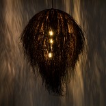 GLOBOSTAR® ARCHIPELAGO 01750 Boho Κρεμαστό Φωτιστικό Οροφής με Ντουί 1 x E27 AC 220-240V IP20 - Καφέ - Μ40 x Π40 x Υ63cm
