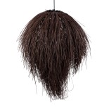 GLOBOSTAR® ARCHIPELAGO 01750 Boho Κρεμαστό Φωτιστικό Οροφής με Ντουί 1 x E27 AC 220-240V IP20 - Καφέ - Μ40 x Π40 x Υ63cm