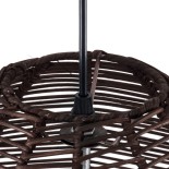 GloboStar® ALOHA 01752 Boho Κρεμαστό Φωτιστικό Καμπάνα Μονόφωτο 1 x E27 IP20 Καφέ Ρατάν - Μ43 x Π43 x Y46cm