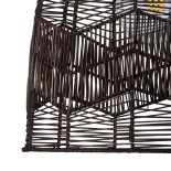 GloboStar® ALOHA 01752 Boho Κρεμαστό Φωτιστικό Καμπάνα Μονόφωτο 1 x E27 IP20 Καφέ Ρατάν - Μ43 x Π43 x Y46cm