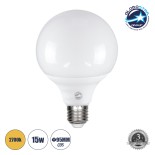 GloboStar® 60041 Λάμπα LED E27 G95 Γλόμπος 15W 1410lm 260° AC 220-240V IP20 Φ9.5 x Υ14cm Θερμό Λευκό 2700K - 3 Years Warranty