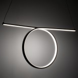 GloboStar® ROME 61294 Κρεμαστό Φωτιστικό Οροφής Linear Design LED CCT 24W 2640lm 200° AC 220-240V - Εναλλαγή Φωτισμού μέσω Διακόπτη On/Off All In One Ψυχρό 6000k+Φυσικό 4500k+Θερμό 2700k Μ65.5 x Π4 x Υ33cm - Μαύρο - 3 Years Warranty