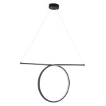 GloboStar® ROME 61294 Κρεμαστό Φωτιστικό Οροφής Linear Design LED CCT 24W 2640lm 200° AC 220-240V - Εναλλαγή Φωτισμού μέσω Διακόπτη On/Off All In One Ψυχρό 6000k+Φυσικό 4500k+Θερμό 2700k Μ65.5 x Π4 x Υ33cm - Μαύρο - 3 Years Warranty
