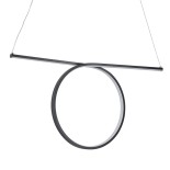 GloboStar® ROME 61294 Κρεμαστό Φωτιστικό Οροφής Linear Design LED CCT 24W 2640lm 200° AC 220-240V - Εναλλαγή Φωτισμού μέσω Διακόπτη On/Off All In One Ψυχρό 6000k+Φυσικό 4500k+Θερμό 2700k Μ65.5 x Π4 x Υ33cm - Μαύρο - 3 Years Warranty