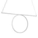 GloboStar® ROME 61295 Κρεμαστό Φωτιστικό Οροφής Linear Design LED CCT 24W 2640lm 200° AC 220-240V - Εναλλαγή Φωτισμού μέσω Διακόπτη On/Off All In One Ψυχρό 6000k+Φυσικό 4500k+Θερμό 2700k Μ65.5 x Π4 x Υ33cm - Λευκό - 3 Years Warranty