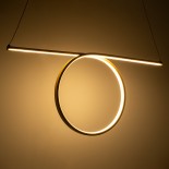 GloboStar® ROME 61297 Κρεμαστό Φωτιστικό Οροφής Linear Design LED CCT 24W 2640lm 200° AC 220-240V - Εναλλαγή Φωτισμού μέσω Διακόπτη On/Off All In One Ψυχρό 6000k+Φυσικό 4500k+Θερμό 2700k Μ65.5 x Π4 x Υ33cm - Χρυσό Βούρτσας - 3 Years Warranty
