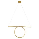 GloboStar® ROME 61297 Κρεμαστό Φωτιστικό Οροφής Linear Design LED CCT 24W 2640lm 200° AC 220-240V - Εναλλαγή Φωτισμού μέσω Διακόπτη On/Off All In One Ψυχρό 6000k+Φυσικό 4500k+Θερμό 2700k Μ65.5 x Π4 x Υ33cm - Χρυσό Βούρτσας - 3 Years Warranty