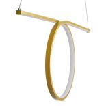 GloboStar® ROME 61297 Κρεμαστό Φωτιστικό Οροφής Linear Design LED CCT 24W 2640lm 200° AC 220-240V - Εναλλαγή Φωτισμού μέσω Διακόπτη On/Off All In One Ψυχρό 6000k+Φυσικό 4500k+Θερμό 2700k Μ65.5 x Π4 x Υ33cm - Χρυσό Βούρτσας - 3 Years Warranty