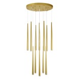 GloboStar® TEARS 61314 Κρεμαστό Φωτιστικό Οροφής Design LED CCT 36W 3960lm 180° AC 220-240V - Εναλλαγή Φωτισμού μέσω Τηλεχειριστηρίου All In One Ψυχρό 6000k+Φυσικό 4500k+Θερμό 2700k Dimmable Φ60 x Υ51.5cm - Χρυσό Βούρτσας - 3 Years Warranty