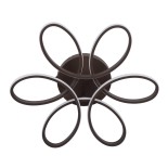 GLOBOSTAR® MARGARET 61402 Μοντέρνο Φωτιστικό Οροφής LED 54W 5400lm 360° AC 220-240V IP20 Ρυθμιζόμενο Λευκό CCT με Χειριστήριο από 2700K έως 6000K Dimmable - Lumileds SMD Chip - Καφέ Ματ - Μ57 x Π57 x Υ12cm - 3 Χρόνια Εγγύηση