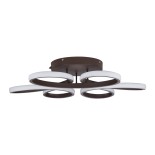 GLOBOSTAR® MARGARET 61402 Μοντέρνο Φωτιστικό Οροφής LED 54W 5400lm 360° AC 220-240V IP20 Ρυθμιζόμενο Λευκό CCT με Χειριστήριο από 2700K έως 6000K Dimmable - Lumileds SMD Chip - Καφέ Ματ - Μ57 x Π57 x Υ12cm - 3 Χρόνια Εγγύηση