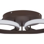 GLOBOSTAR® MARGARET 61402 Μοντέρνο Φωτιστικό Οροφής LED 54W 5400lm 360° AC 220-240V IP20 Ρυθμιζόμενο Λευκό CCT με Χειριστήριο από 2700K έως 6000K Dimmable - Lumileds SMD Chip - Καφέ Ματ - Μ57 x Π57 x Υ12cm - 3 Χρόνια Εγγύηση