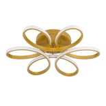 GLOBOSTAR® MARGARET 61403 Μοντέρνο Φωτιστικό Οροφής LED 54W 5400lm 360° AC 220-240V IP20 Ρυθμιζόμενο Λευκό CCT με Χειριστήριο από 2700K έως 6000K Dimmable - Lumileds SMD Chip - Χρυσό Βούρτσας - Μ57 x Π57 x Υ12cm - 3 Χρόνια Εγγύηση