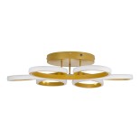 GLOBOSTAR® MARGARET 61403 Μοντέρνο Φωτιστικό Οροφής LED 54W 5400lm 360° AC 220-240V IP20 Ρυθμιζόμενο Λευκό CCT με Χειριστήριο από 2700K έως 6000K Dimmable - Lumileds SMD Chip - Χρυσό Βούρτσας - Μ57 x Π57 x Υ12cm - 3 Χρόνια Εγγύηση