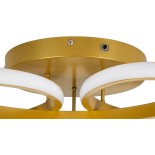 GLOBOSTAR® MARGARET 61403 Μοντέρνο Φωτιστικό Οροφής LED 54W 5400lm 360° AC 220-240V IP20 Ρυθμιζόμενο Λευκό CCT με Χειριστήριο από 2700K έως 6000K Dimmable - Lumileds SMD Chip - Χρυσό Βούρτσας - Μ57 x Π57 x Υ12cm - 3 Χρόνια Εγγύηση