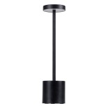 GloboStar® JOJO 76520 Επαναφορτιζόμενο Επιτραπέζιο Φωτιστικό Πορτατίφ LED 1.5W 105lm 120° DC 5V IP44 CCT Ultra Θερμό 1500K - Φυσικό Λευκό 4500K - Ψυχρό Λευκό 6000K Dimmable Μαύρο Αλουμίνιο - Μ8 x Π8 x Υ34cm - 2 Χρόνια Εγγύηση