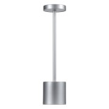 GloboStar® JOJO 76521 Επαναφορτιζόμενο Επιτραπέζιο Φωτιστικό Πορτατίφ LED 1.5W 105lm 120° DC 5V IP44 CCT Ultra Θερμό 1500K - Φυσικό Λευκό 4500K - Ψυχρό Λευκό 6000K Dimmable Ασημί Αλουμίνιο - Μ8 x Π8 x Υ34cm - 2 Χρόνια Εγγύηση