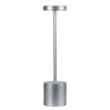 GloboStar® JOJO 76521 Επαναφορτιζόμενο Επιτραπέζιο Φωτιστικό Πορτατίφ LED 1.5W 105lm 120° DC 5V IP44 CCT Ultra Θερμό 1500K - Φυσικό Λευκό 4500K - Ψυχρό Λευκό 6000K Dimmable Ασημί Αλουμίνιο - Μ8 x Π8 x Υ34cm - 2 Χρόνια Εγγύηση