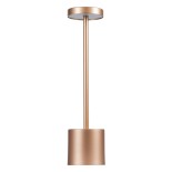 GloboStar® JOJO 76522 Επαναφορτιζόμενο Επιτραπέζιο Φωτιστικό Πορτατίφ LED 1.5W 105lm 120° DC 5V IP44 CCT Ultra Θερμό 1500K - Φυσικό Λευκό 4500K - Ψυχρό Λευκό 6000K Dimmable Χάλκινο Αλουμίνιο - Μ8 x Π8 x Υ34cm - 2 Χρόνια Εγγύηση