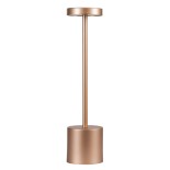 GloboStar® JOJO 76522 Επαναφορτιζόμενο Επιτραπέζιο Φωτιστικό Πορτατίφ LED 1.5W 105lm 120° DC 5V IP44 CCT Ultra Θερμό 1500K - Φυσικό Λευκό 4500K - Ψυχρό Λευκό 6000K Dimmable Χάλκινο Αλουμίνιο - Μ8 x Π8 x Υ34cm - 2 Χρόνια Εγγύηση
