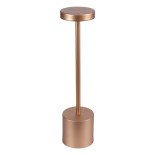 GloboStar® JOJO 76522 Επαναφορτιζόμενο Επιτραπέζιο Φωτιστικό Πορτατίφ LED 1.5W 105lm 120° DC 5V IP44 CCT Ultra Θερμό 1500K - Φυσικό Λευκό 4500K - Ψυχρό Λευκό 6000K Dimmable Χάλκινο Αλουμίνιο - Μ8 x Π8 x Υ34cm - 2 Χρόνια Εγγύηση