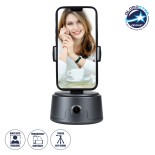 GloboStar® 86005 Following Face Auto Tracking Live Steaming Mobile Stand - Βάση Κινητού με Ανιχνευτή Κίνησης & Βάση για Τρίποδο - Μαύρο