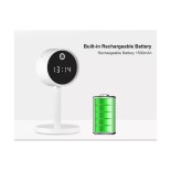 GloboStar® 86006 Rechargeable Table Camera WiFi HD 1080P 160° 1500mAh Two Way Audio Motion Detection & Digital Clock - Επαναφορτιζόμενη Επιτραπέζια Κάμερα WiFi HD 1080P 160° 1500mAh Διπλή Κατέυθυνση Ομιλίας Ανιχνευτή Κίνησης & Ψηφιακό Ρολόι - Λευκό