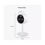 GloboStar® 86006 Rechargeable Table Camera WiFi HD 1080P 160° 1500mAh Two Way Audio Motion Detection & Digital Clock - Επαναφορτιζόμενη Επιτραπέζια Κάμερα WiFi HD 1080P 160° 1500mAh Διπλή Κατέυθυνση Ομιλίας Ανιχνευτή Κίνησης & Ψηφιακό Ρολόι - Λευκό