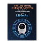 GloboStar® 86008 Rechargeable Table Camera WiFi HD 1080P 3MP 350° 5200mAh Two Way Audio & Motion Detection - Επαναφορτιζόμενη Επιτραπέζια Κάμερα WiFi HD 1080P 350° 5200mAh Διπλή Κατέυθυνση Ομιλίας με Ανιχνευτή Κίνησης - Λευκό