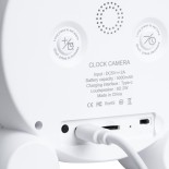 GloboStar® 86015 Rechargeable Table Camera 2MP WiFi HD 1080P 120° 5000mAh Two Way Audio Motion Detection & Digital Clock - Επαναφορτιζόμενη Επιτραπέζια Κάμερα 2MP WiFi HD 1080P 120° 5000mAh Διπλή Κατέυθυνση Ομιλίας Ανιχνευτή Κίνησης Ψηφιακό Ρολόι - Λευκό