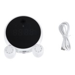 GloboStar® 86015 Rechargeable Table Camera 2MP WiFi HD 1080P 120° 5000mAh Two Way Audio Motion Detection & Digital Clock - Επαναφορτιζόμενη Επιτραπέζια Κάμερα 2MP WiFi HD 1080P 120° 5000mAh Διπλή Κατέυθυνση Ομιλίας Ανιχνευτή Κίνησης Ψηφιακό Ρολόι - Λευκό