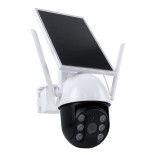 GloboStar® 86029 Αυτόνομη Ηλιακή IP Camera 1080P 2MP WiFi 4G SIM CARD 360° Μοιρών - 3200mAh - Φωτοβολταϊκό Πάνελ - Νυχτερινή Όραση με LED IR - Ανιχνευτή Κίνησης - Νυχτερινή Λήψη - Αδιάβροχη IP66 - Λευκό