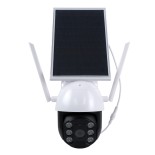 GloboStar® 86029 Αυτόνομη Ηλιακή IP Camera 1080P 2MP WiFi 4G SIM CARD 360° Μοιρών - 3200mAh - Φωτοβολταϊκό Πάνελ - Νυχτερινή Όραση με LED IR - Ανιχνευτή Κίνησης - Νυχτερινή Λήψη - Αδιάβροχη IP66 - Λευκό