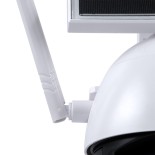 GloboStar® 86029 Αυτόνομη Ηλιακή IP Camera 1080P 2MP WiFi 4G SIM CARD 360° Μοιρών - 3200mAh - Φωτοβολταϊκό Πάνελ - Νυχτερινή Όραση με LED IR - Ανιχνευτή Κίνησης - Νυχτερινή Λήψη - Αδιάβροχη IP66 - Λευκό