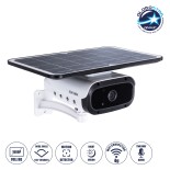 GloboStar® 86048 Αυτόνομη Ηλιακή Camera 1080P 2MP 4G SIM CARD WiFi 150° Μπαταρία 3200mAh Φωτοβολταϊκό Πάνελ Διπλή Κατέυθυνση Ομιλίας Αδιάβροχη IP66 Ψυχρό Λευκό 6000K - Λευκό