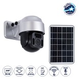 GloboStar® 86054 Αυτόνομη Ηλιακή Camera 1080P 2MP 4G SIM CARD WiFi 150° Μπαταρία 3200mAh Φωτοβολταϊκό Πάνελ Διπλή Κατέυθυνση Ομιλίας Αδιάβροχη IP66 Ψυχρό Λευκό 6000K - Ασημί