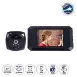 GloboStar® 86063 Επαναφορτιζόμενη Ψηφιακή Έξυπνη Camera Εξώπορτας 90° Μοιρών με Έγχρωμη Οθόνη 4.1