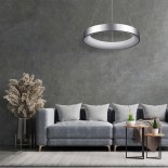 GLOBOSTAR® SALEM 61246 Μοντέρνο Κρεμαστό Φωτιστικό Οροφής LED 105W 12075lm 120° AC 220-240V IP20 Ρυθμιζόμενο Λευκό CCT με Χειριστήριο από 2700K έως 6000K Dimmable - Lumileds SMD Chip - Γκρι - Μ60 x Π60 x Υ6cm - 3 Χρόνια Εγγύηση