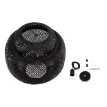 GloboStar® MALDIVES 00579 Boho Κρεμαστό Φωτιστικό Πλέγμα Μονόφωτο 1 x E27 IP20 Μαύρο Ξύλο - Μ56 x Π56 x Y54cm