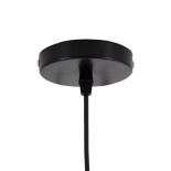 GloboStar® VILI 01261 Μοντέρνο Κρεμαστό Φωτιστικό Καμπάνα Μονόφωτο 1 x E27 IP20 Μαύρο Μέταλλο με Μπεζ Ξύλο - Μ35 x Π35 x Υ27cm