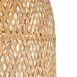 GloboStar® CALERO 01712 Boho Κρεμαστό Φωτιστικό Καμπάνα Μονόφωτο 1 x E27 IP20 Μπεζ Ξύλο - Μ40 x Π40 x Υ90cm