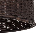 GloboStar® BORA-BORA 01736 Boho Κρεμαστό Φωτιστικό Καμπάνα Μονόφωτο 1 x E27 IP20 Καφέ Ξύλο - Μ42 x Π42 x Y44cm