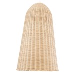 GloboStar® FAROL 01746 Boho Κρεμαστό Φωτιστικό Καμπάνα Μονόφωτο 1 x E27 IP20 Μπεζ Ξύλο - Μ60 x Π60 x Y100cm